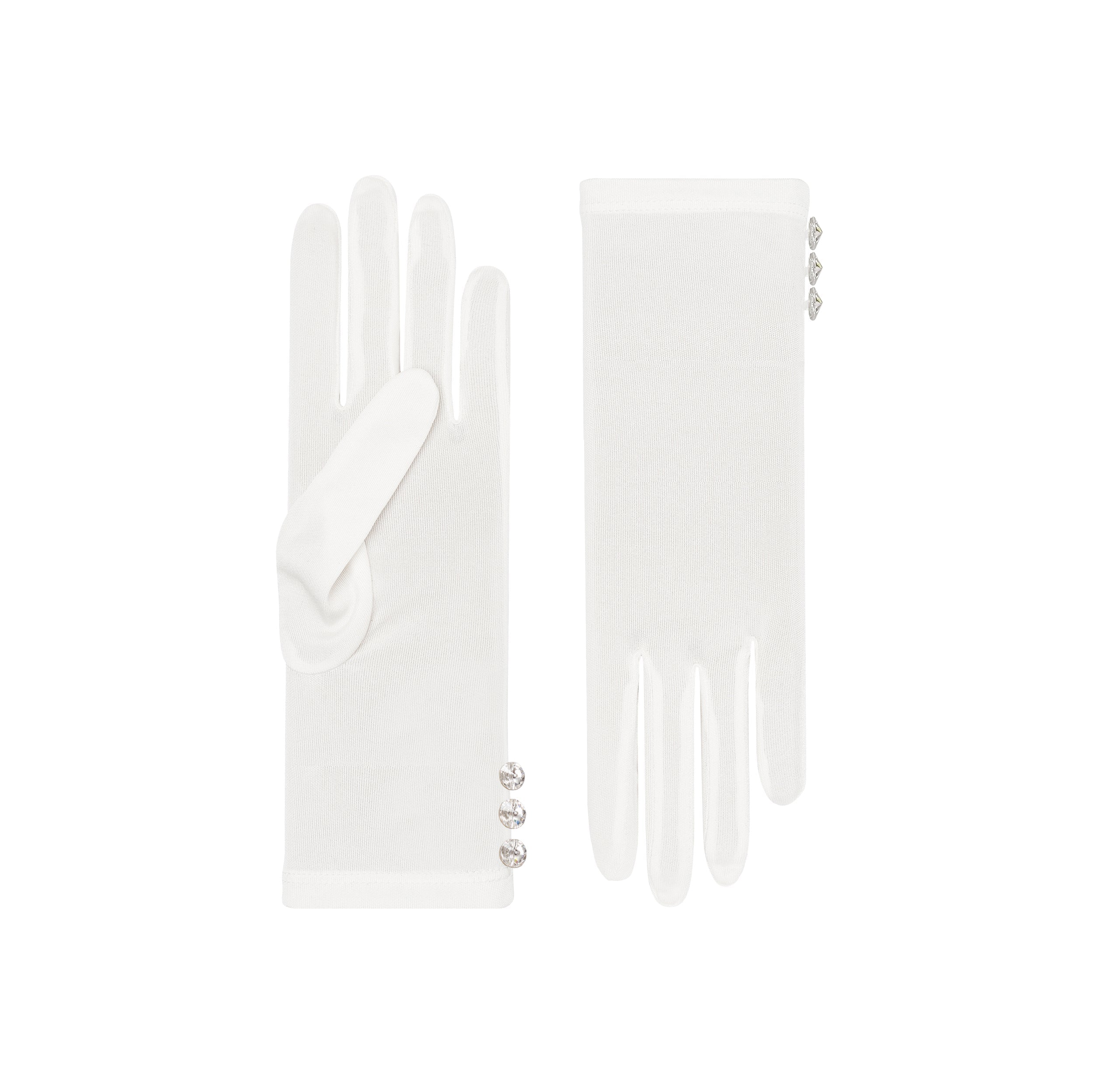 Clio | Bridal Silk Glove with 3 Buttons
