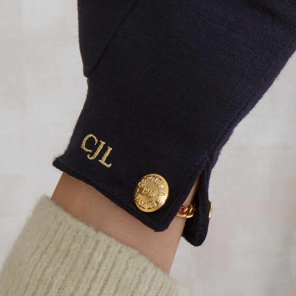 Cornelia | Gant en laine mérinos avec bouton de manchette