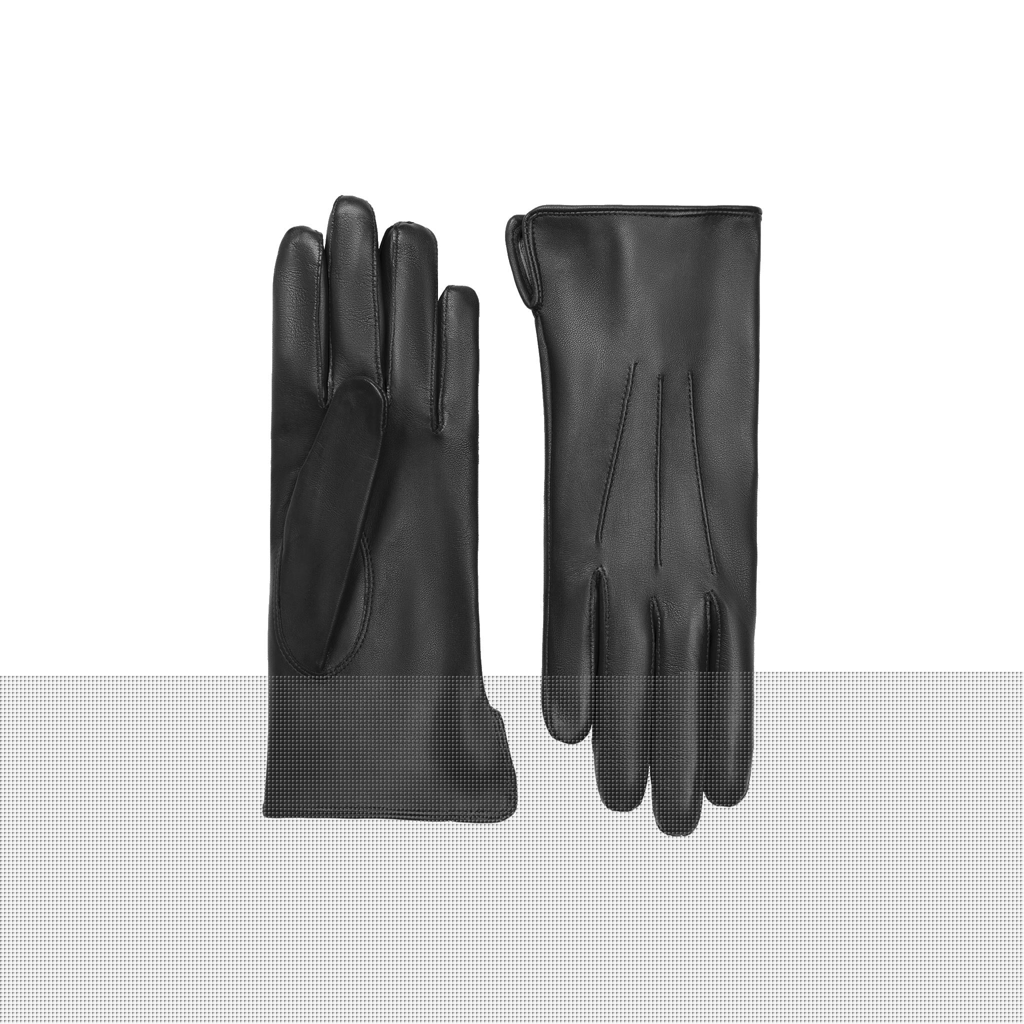 Emilie | Classic Leather Glove-Black-Cornelia James