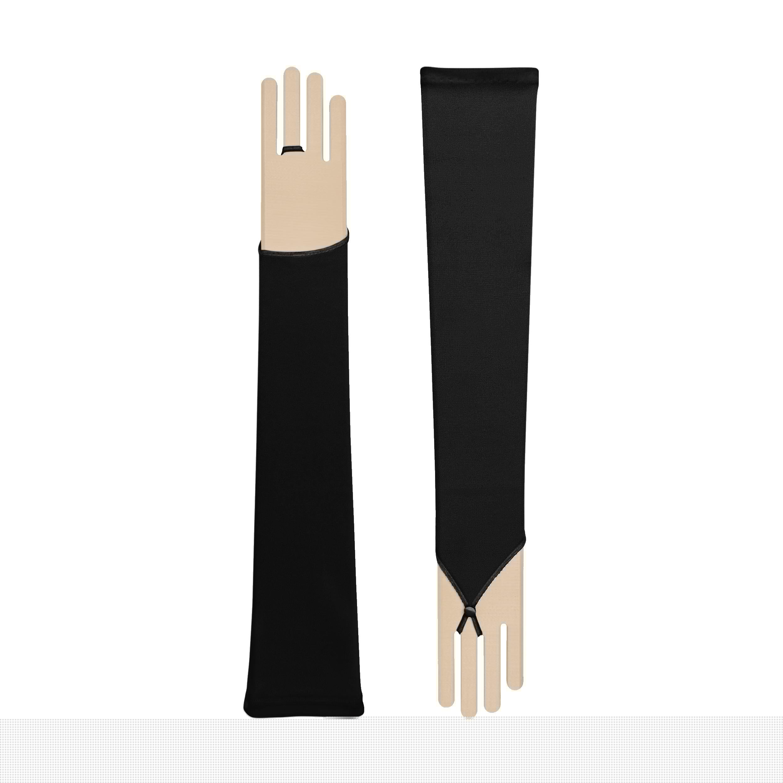 Philomena | Silk Fingerless Glove-Black-Cornelia James