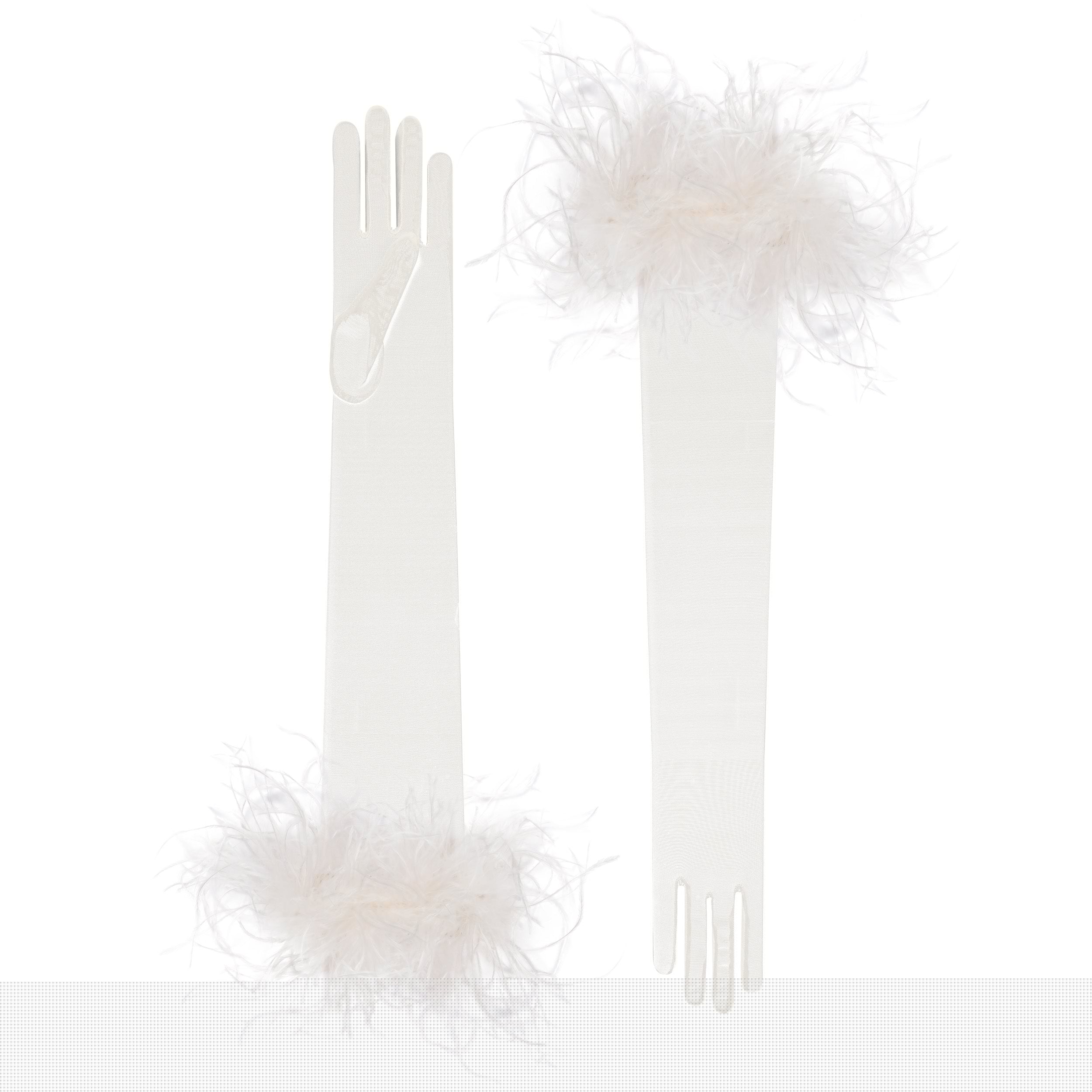 Sofia | Tulle Opera Glove-Ivory-Cornelia James