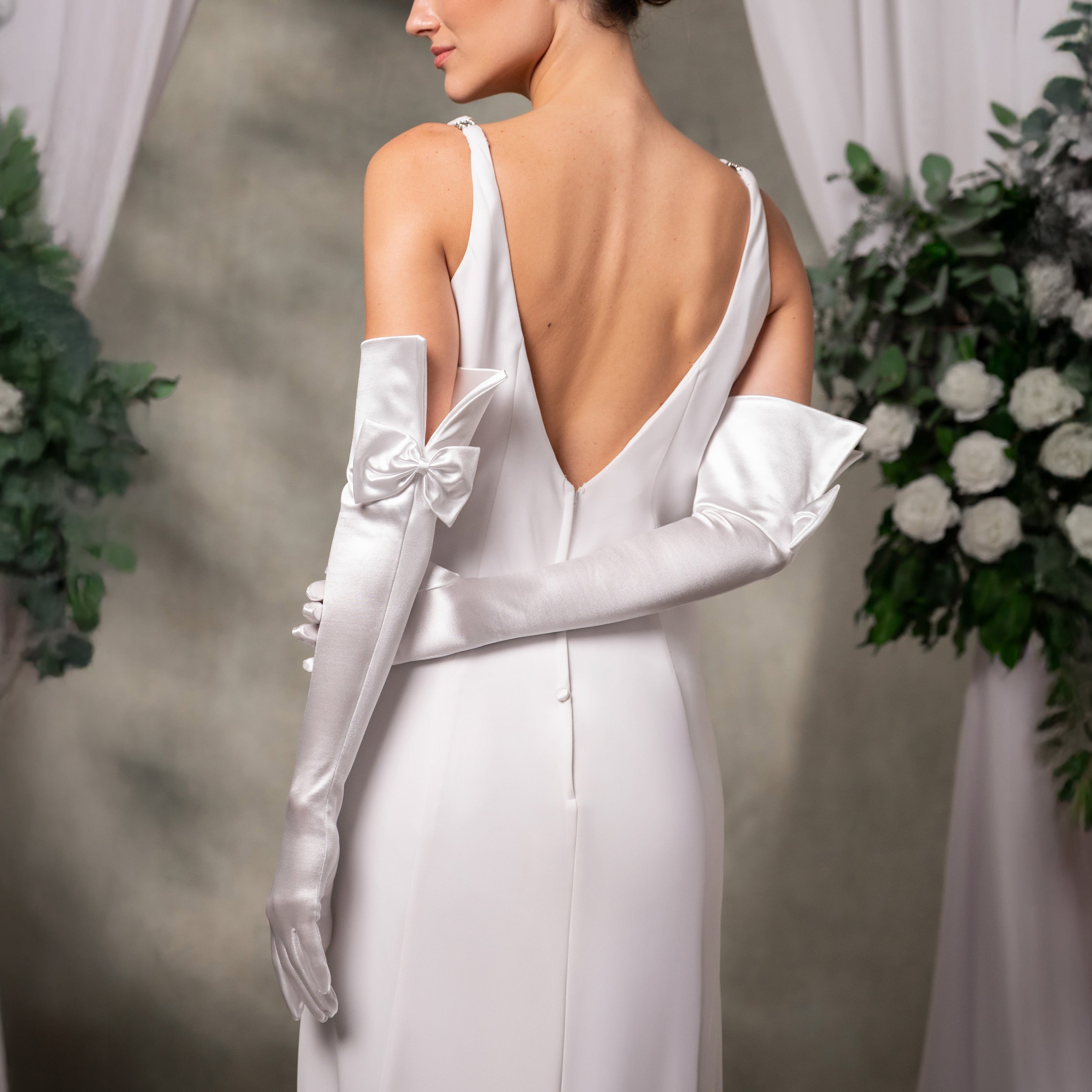 Calista | Bridal Satin Opera Glove
