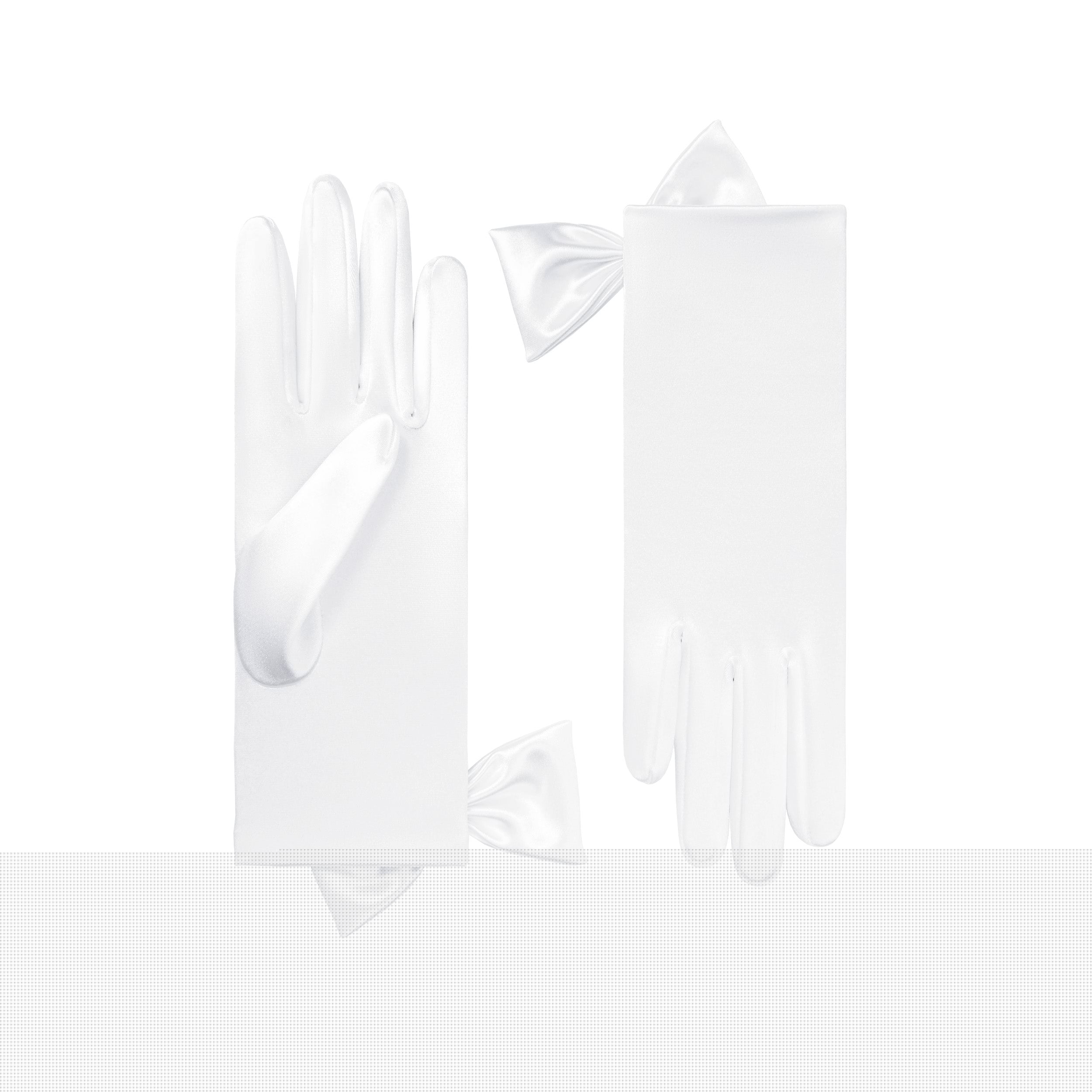 Penelope | Short Satin Glove with Sidebow